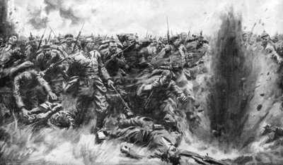 Un massiccio attacco tedesco al fronte britannico, Prima Guerra Mondiale, 1914-1926 da Arthur C. Michael
