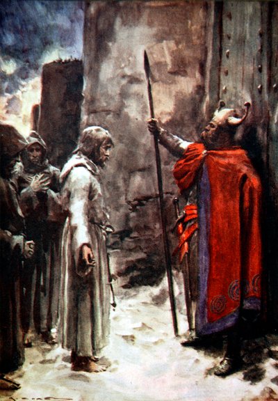 Enrico IV di Germania fuori dalle porte di Canossa, Italia da Arthur C Michael