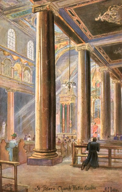 Chiesa italiana di San Pietro, Hatton Garden, Londra da Arthur Charles (after) Payne