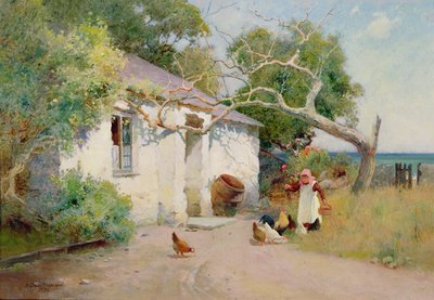 Nutrire le galline, 1894 da Arthur Claude Strachan