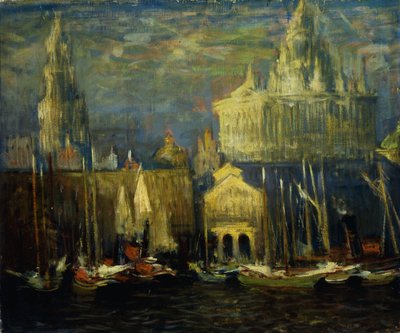 Waterfront di New York da Arthur Clifton Goodwin