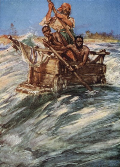 Andrew Battell attraversa la barra alla foce del Mbengo da Arthur David McCormick