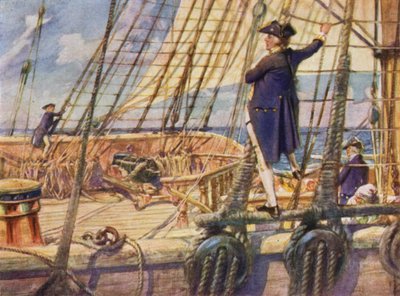 Il capitano Nelson sfida un guardiamarina a correre fino alla cima dell