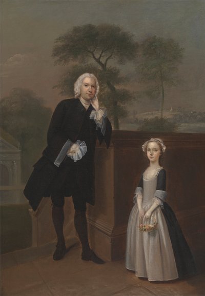 Un uomo sconosciuto con sua figlia da Arthur Devis