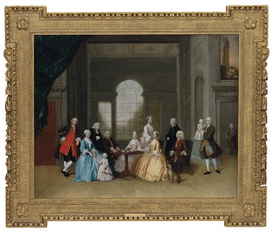 Ritratto di gruppo di John Offley Crewe e la sua famiglia da Arthur Devis