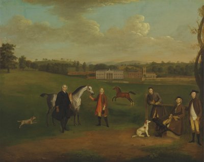Leak Okeover, Rev. John Allen e Capitano Chester a Okeover Hall, Staffordshire da Arthur Devis