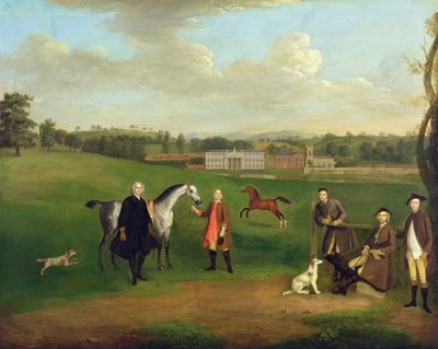 Leak Okeover, Rev. John Allen e Capitano Chester a Okeover Hall, Staffordshire, c. 1785 da Arthur Devis