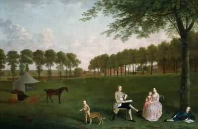 Sir John Shaw e la sua famiglia nel parco di Eltham Lodge, Kent da Arthur Devis