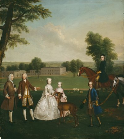 Thomas Lister e famiglia a Gisburne Park da Arthur Devis
