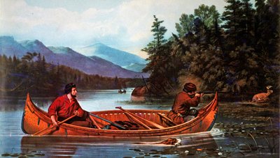 Scene di caccia americane: Una buona occasione, pubblicato da Currier & Ives da Arthur Fitzwilliam (after) Tait