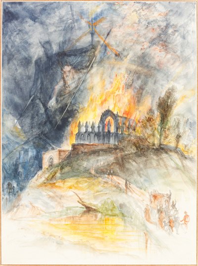 Un Edificio Ecclesiastico in Fiamme con Demoni Sopra da Arthur Frederick Payne