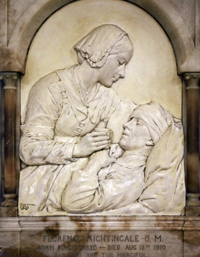 Florence Nightingale che conforta un uomo ferito da Arthur George Walker