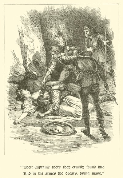 Sir Calidore, cavaliere della cortesia, nella tana dei briganti da Arthur George Walker