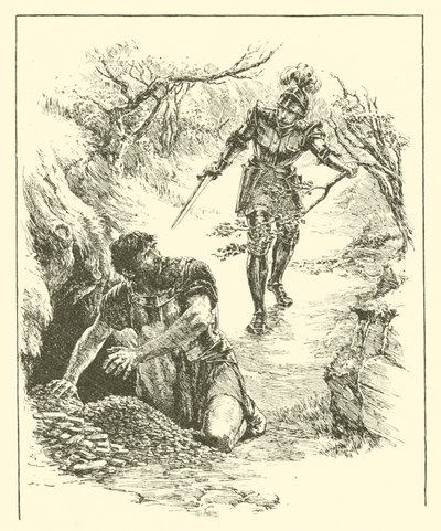 Sir Guyon, Il Regno di Plutone (incisione) da Arthur George Walker