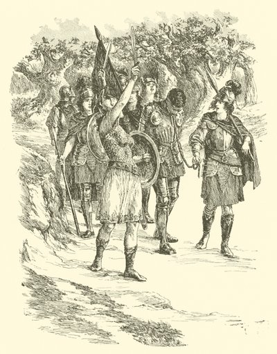 Le avventure di Sir Artegall, la regina delle Amazzoni (incisione) da Arthur George Walker