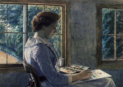 Donna che dipinge da Arthur George Walker