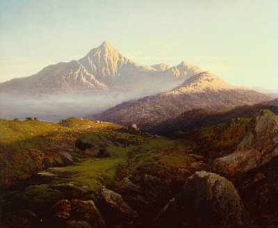Bovini delle Highlands in un Paesaggio Montuoso da Arthur Gilbert
