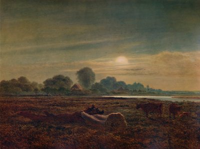 Scena fluviale al chiaro di luna, con bestiame da Arthur Gilbert
