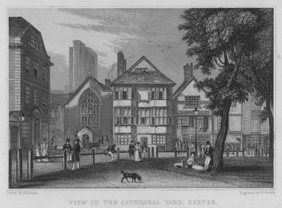 Veduta nel cortile della cattedrale, Exeter da Arthur Glennie