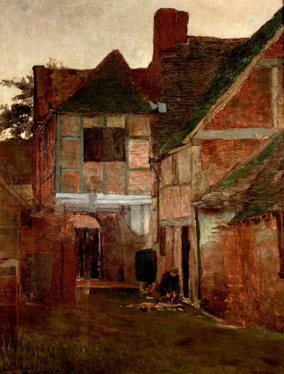 Un vecchio cortile di posta, Surrey, 1885 da Arthur Hawksley