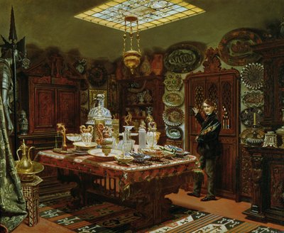 Interno della sala della collezione di Monsieur Sauvageot, 1856 da Arthur Henri Roberts