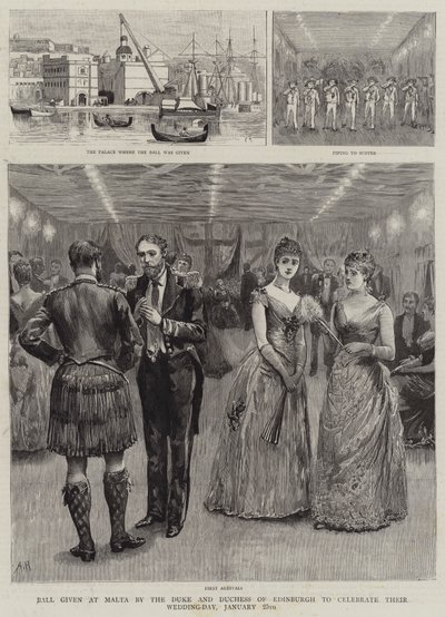 Ballo dato a Malta dal Duca e dalla Duchessa di Edimburgo per Celebrare il loro Giorno di Nozze, 25 gennaio da Arthur Hopkins