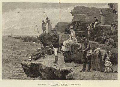 Pesca al largo di Filey Brigg, Yorkshire da Arthur Hopkins