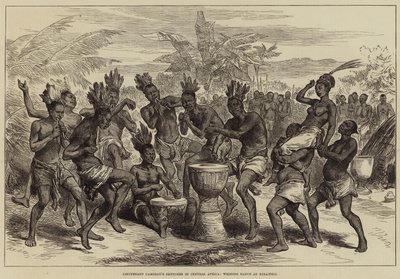 Schizzi del tenente Cameron in Africa centrale, danza nuziale a Kibaiyeli da Arthur Hopkins