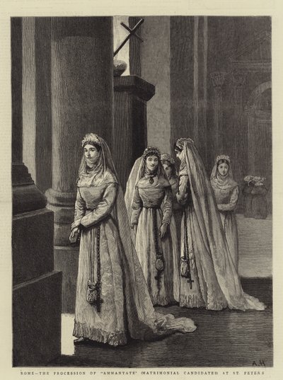 Roma, la Processione delle Ammantate (Candidate Matrimoniali) a San Pietro da Arthur Hopkins
