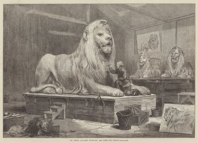Sir Edwin Landseer che modella i leoni per Trafalgar Square da Arthur Hopkins