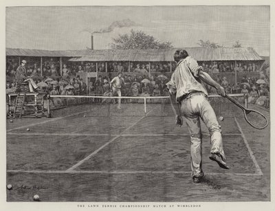 La partita del campionato di tennis a Wimbledon da Arthur Hopkins