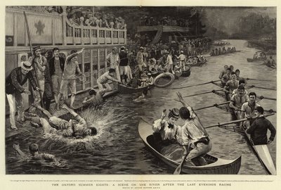 Gli Oxford Summer Eights, una scena sul fiume dopo l