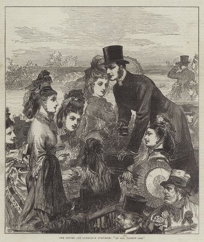 La gara di canottaggio Oxford e Cambridge, un vecchio remo universitario da Arthur Hopkins