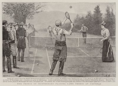 Il principe del Montenegro che gioca a tennis a Cettinje da Arthur Hopkins