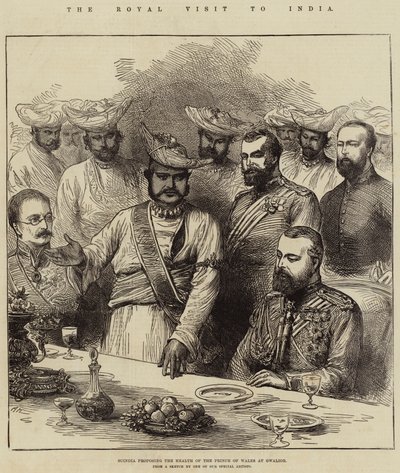 La Visita Reale in India, Scindia propone il Brindisi al Principe di Galles a Gwalior da Arthur Hopkins