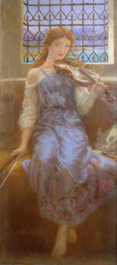 Ragazza con Violino da Arthur Hughes