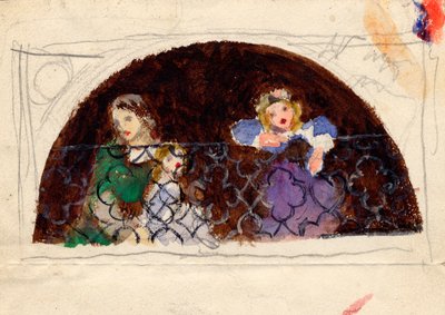 Schizzo per il ritratto di Mrs Leathart e bambini da Arthur Hughes