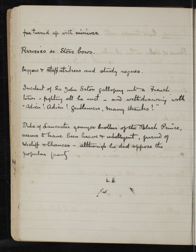 Pagina da un quaderno per The White Company, The Newberry Library Vault Folio Case MS 5116 no. 2 da Arthur Ignatius Conan Doyle