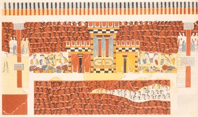 Ricostruzione di un affresco di Knossos da Arthur John Evans