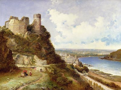 Castello di Oberwesel e Schönburg, Reno, Germania da Arthur Joseph Meadows