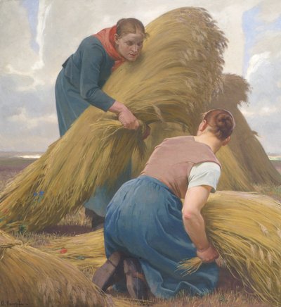 Donne che legano il grano da Arthur Kampf
