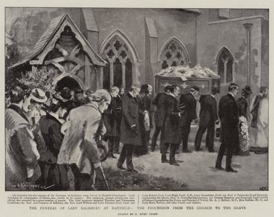 Il funerale di Lady Salisbury a Hatfield, la processione dalla chiesa alla tomba da Arthur Kemp Tebby