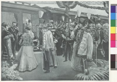 Ricevimento della coppia reale rumena alla stazione di Budapest da Arthur Lajos Halmi