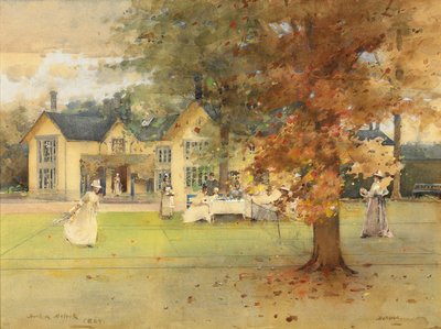 La festa del tennis sul prato a Marcus, 1889 da Arthur Melville
