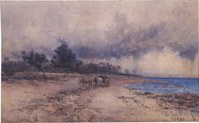 Raccolta di alghe prima della tempesta, spiaggia di Sandringham da Arthur Merric Boyd
