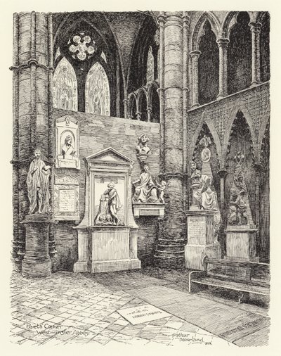 Angolo dei Poeti, Westminster da Arthur Moreland