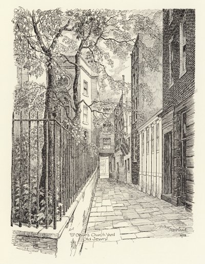 Cortile della Chiesa di St Olave, Old Jewry da Arthur Moreland