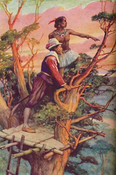 Sir Francis Drake - Il primo inglese a vedere il Pacifico, c1925 da Arthur Percy Dixon