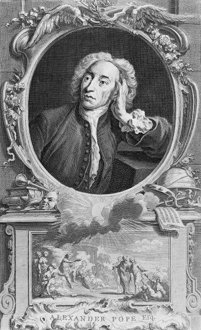 Ritratto di Alexander Pope (1688-1744), inciso da Jacobus Houbraken (1698-1780), 1747 (incisione) da Arthur Pond