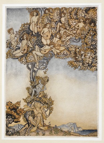 ATTO III: Scena II, linea 146
A volte mille strumenti tintinnanti
Ronzano nelle mie orecchie da Arthur Rackham